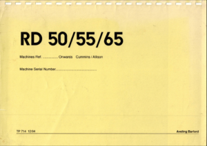 Aveling Barford RD 50 55 65 Dump Trucks Owners Handbook 1994 TP714 PDF EBook Instant Download