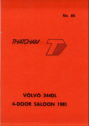 Volvo 244 DL 4 Door Saloon Thatcham Repair Times Catalogue 1981 No 85 PDF EBook Instant Download